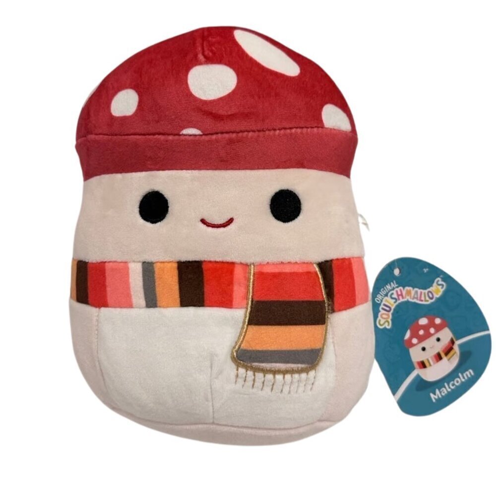 NWT Squishmallows Malcolm the Mushroom w/ Scarf Fall Harvest Edition 7.5”